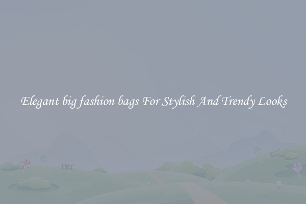 Elegant big fashion bags For Stylish And Trendy Looks