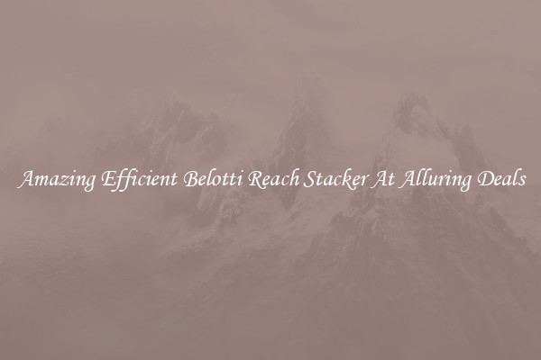Amazing Efficient Belotti Reach Stacker At Alluring Deals