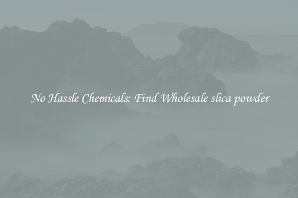 No Hassle Chemicals: Find Wholesale slica powder