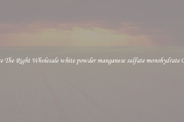 Source The Right Wholesale white powder manganese sulfate monohydrate Online