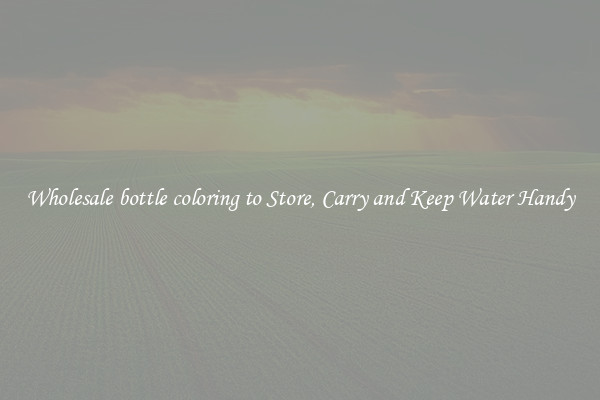 Wholesale bottle coloring to Store, Carry and Keep Water Handy