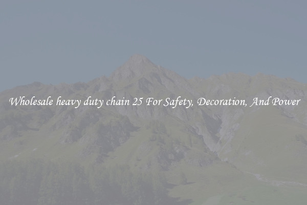 Wholesale heavy duty chain 25 For Safety, Decoration, And Power