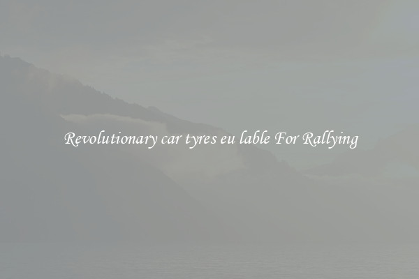 Revolutionary car tyres eu lable For Rallying