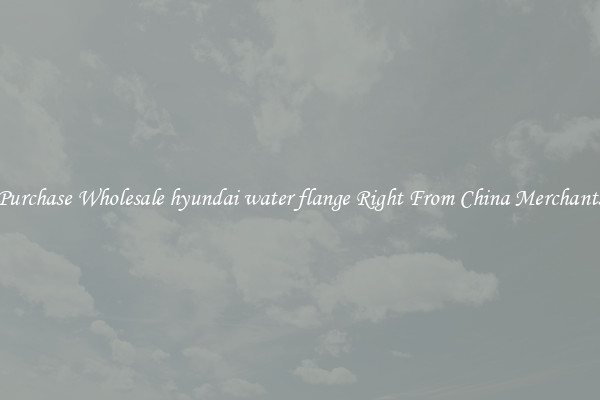 Purchase Wholesale hyundai water flange Right From China Merchants