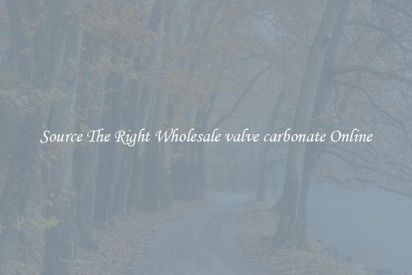 Source The Right Wholesale valve carbonate Online