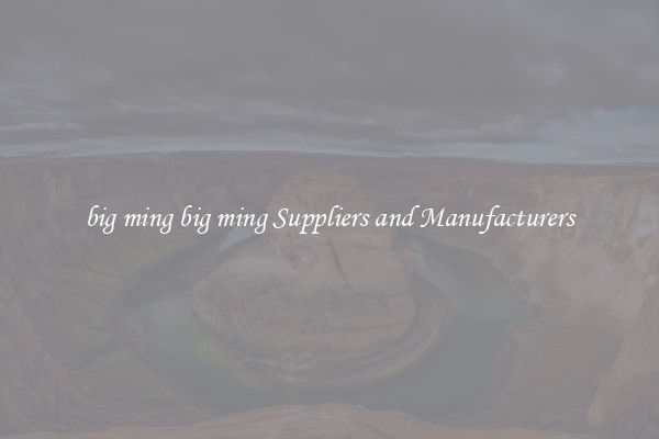 big ming big ming Suppliers and Manufacturers