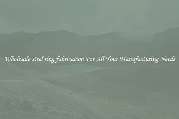 Wholesale steel ring fabrication For All Your Manufacturing Needs